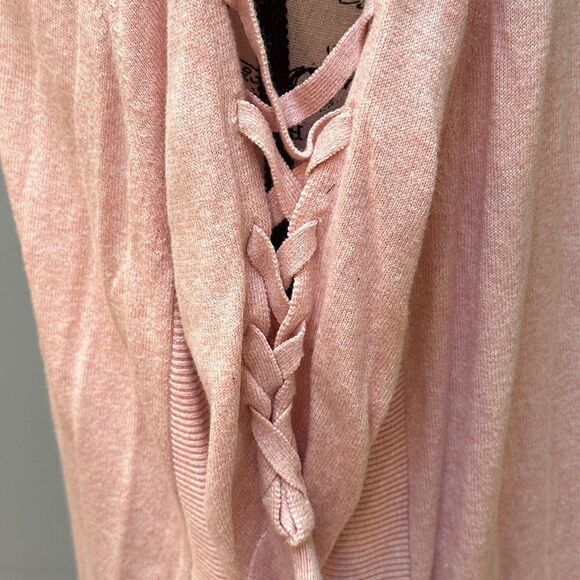 Express cold shoulder braided pink sweater.  Great condition.  Size small - Picture 2 of 4
